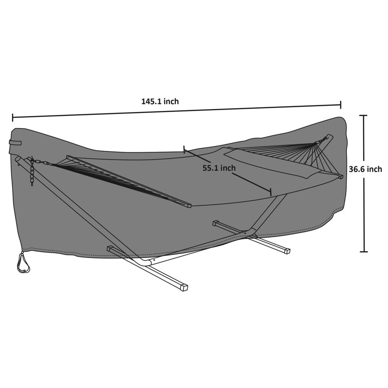 Housse pour hamac Volkrad pour support de 11 à 12 pi, Gris