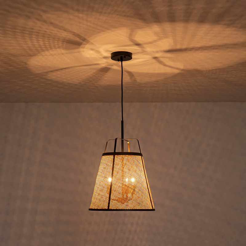 3-Light Handwoven Boho Rattan Pendant Light