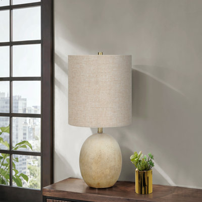 Lighting, 20"H, Table Lamp, Beige Concrete, Beige Shade, Contemporary