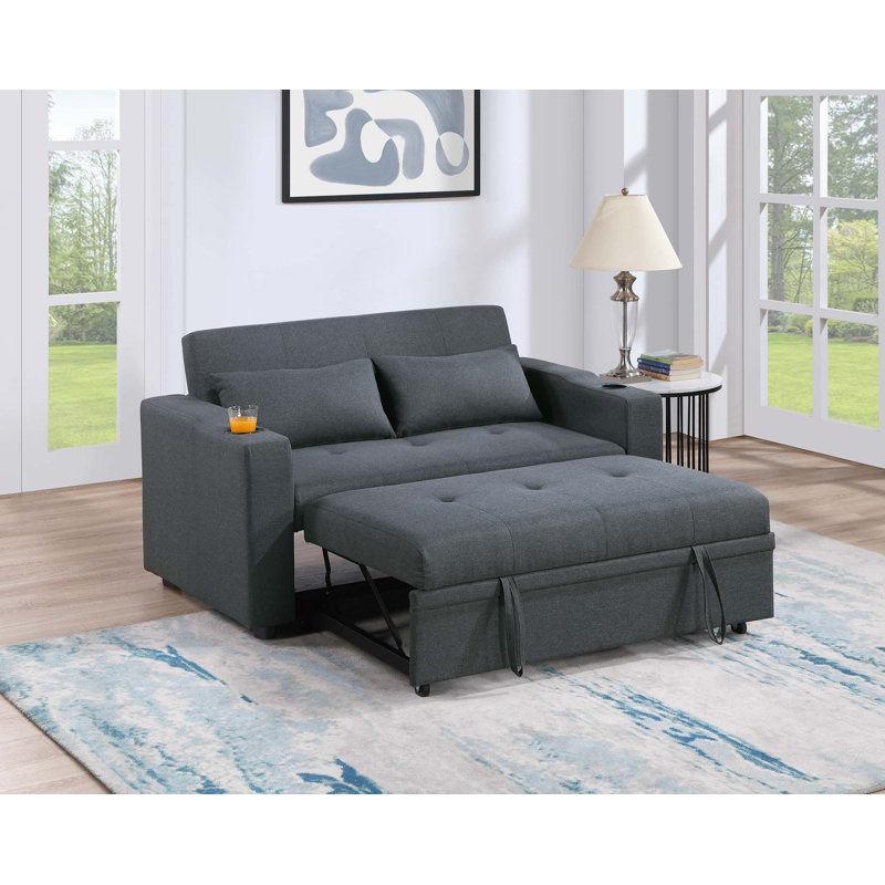 Canapé convertible, Gris foncé