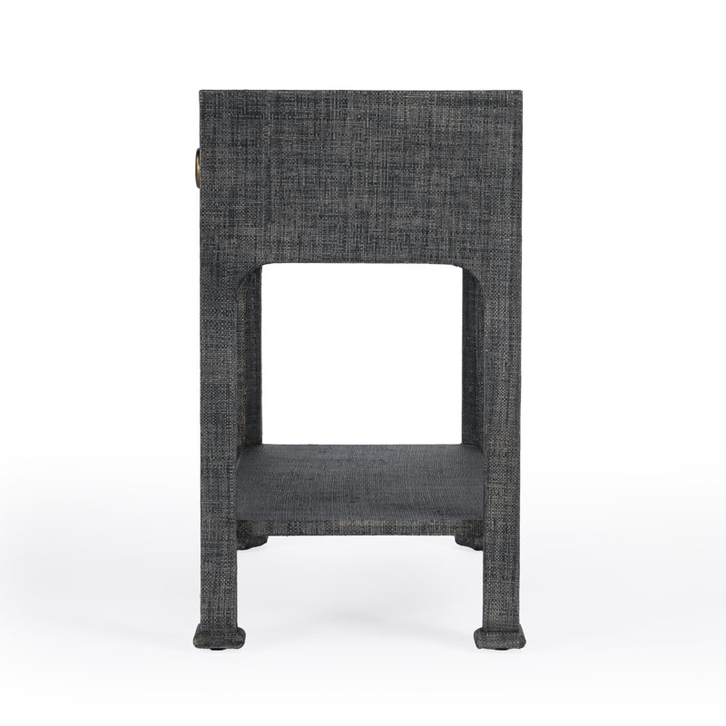 Chatham Raffia Nightstand, Charcoal