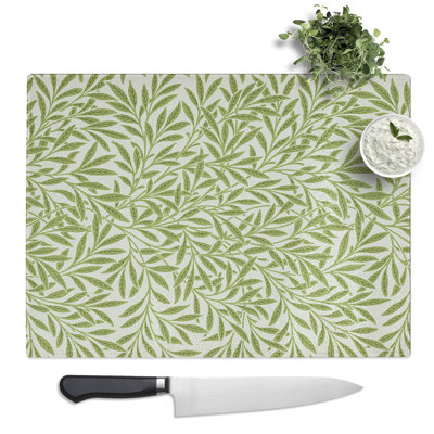 Willow Pattern Vol.1 Print By William Morris  Glass Chopping Board