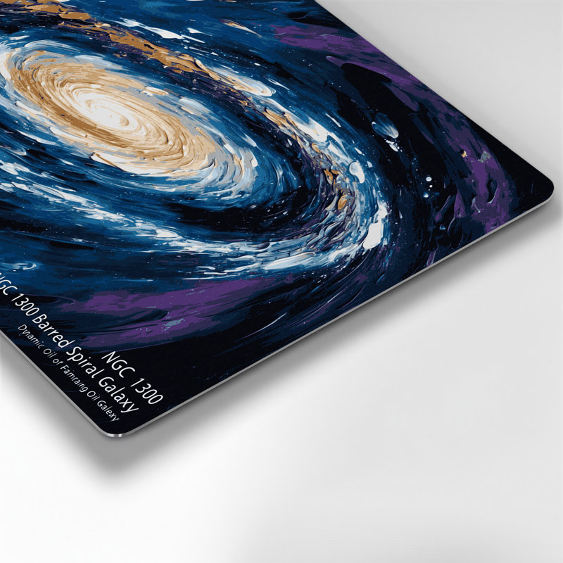 Space NGC 1300 Barred Spiral Galaxy Grey Metal Wall Art