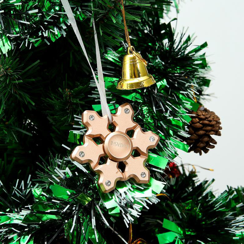 Ornement en flocon de neige christmas tree, Or rose