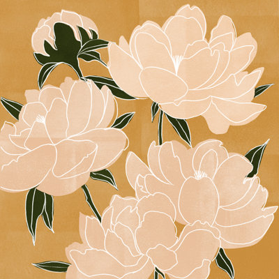 Modern Peonies I by Emma Scarvey - Wrapped Canvas Painting