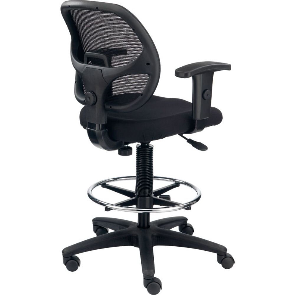 Interion® Office Chair With Mid Back & Adjustable Arms, Black, Black