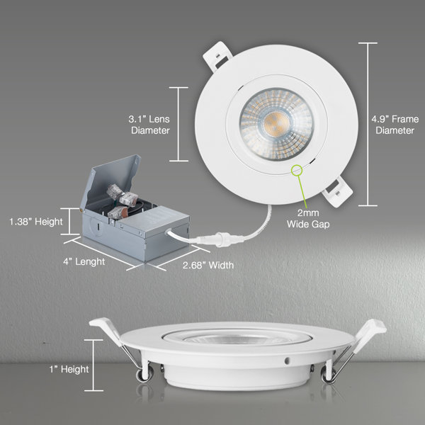 QPLUS 4'' Dimmable IC Rated LED Canless Recessed Lighting Kit Wayfair