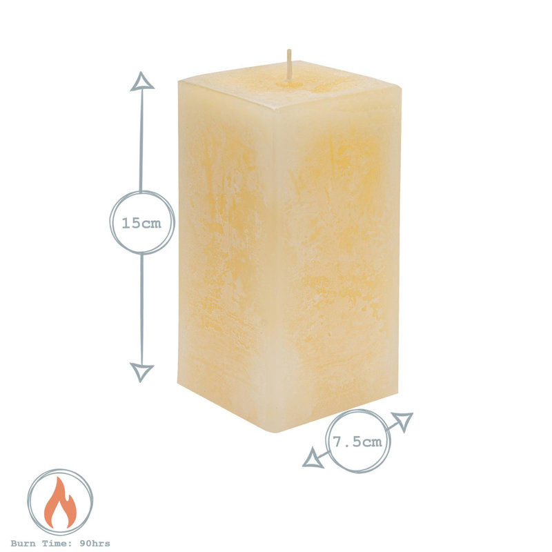 Nicola Spring Square Vanilla Pillar Candles