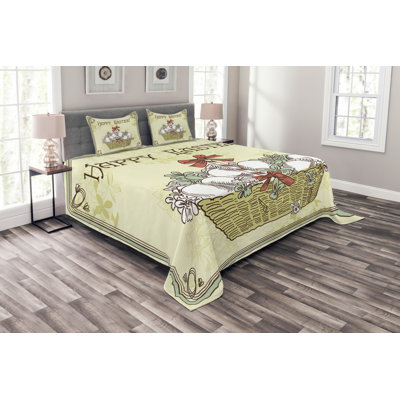 No Pattern Bedspread with Pillow Shams Included