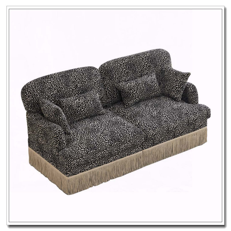 Canapé Comfy Chenille Leopard, Kaki + 2 sièges