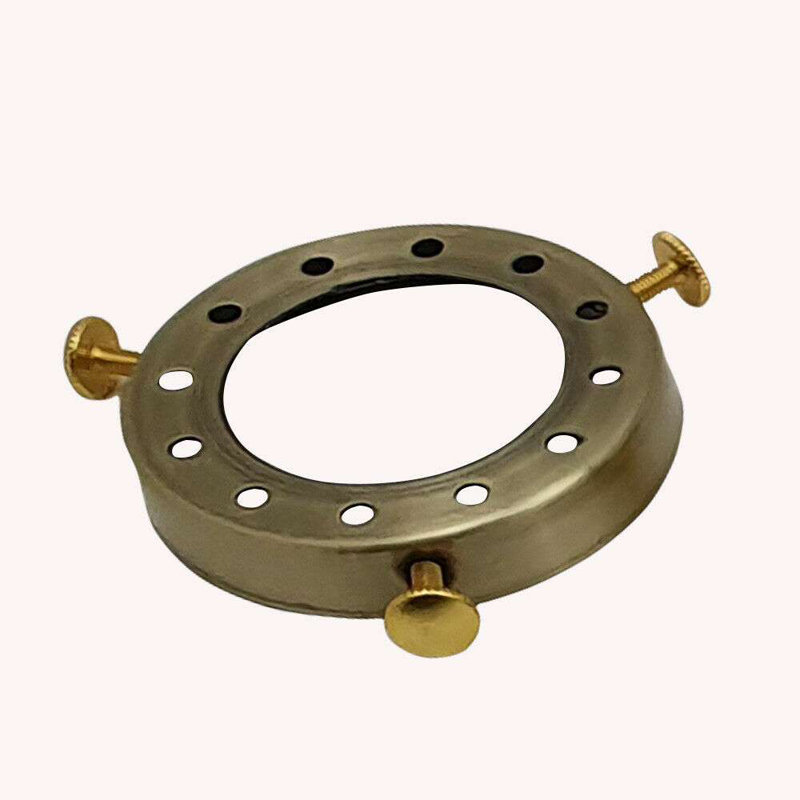 Socket Lampshade Holder Top Collar Ring Adapter Lamp Base Solid Metal Separate Lighting Kit, Green Brass