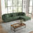 Seemab 4 - Piece Upholstered Green Corduroy Modular Sectional with Pillow Back and Removable Ottoman-558466185