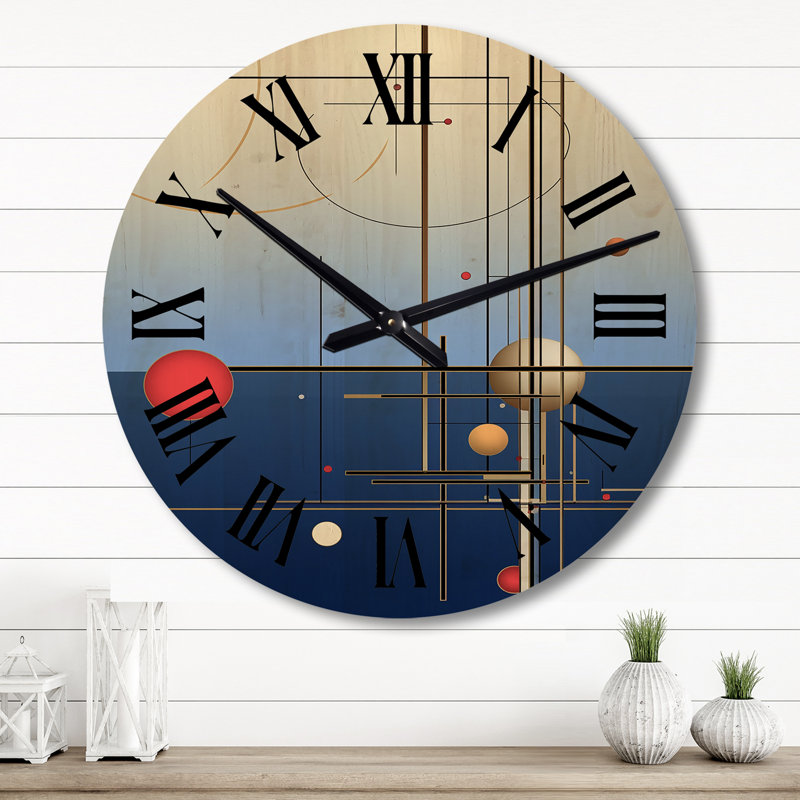 Horloge murale moderne en bois Andrais, Grand