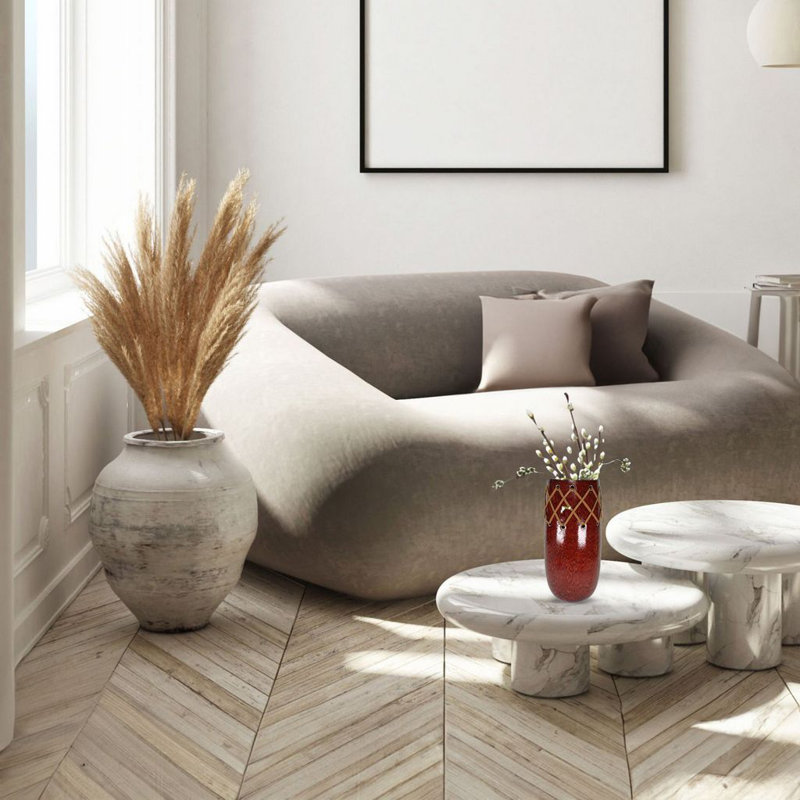 Vase en céramique brillant style Sud-Ouest, Rouge