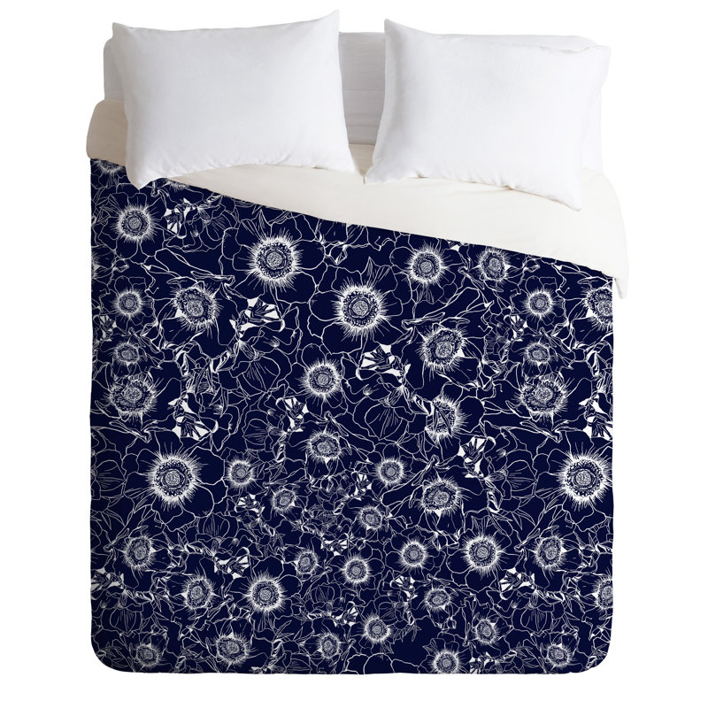 Polyester Floral Duvet Cover, Queen Duvet Cover + 2 Shams