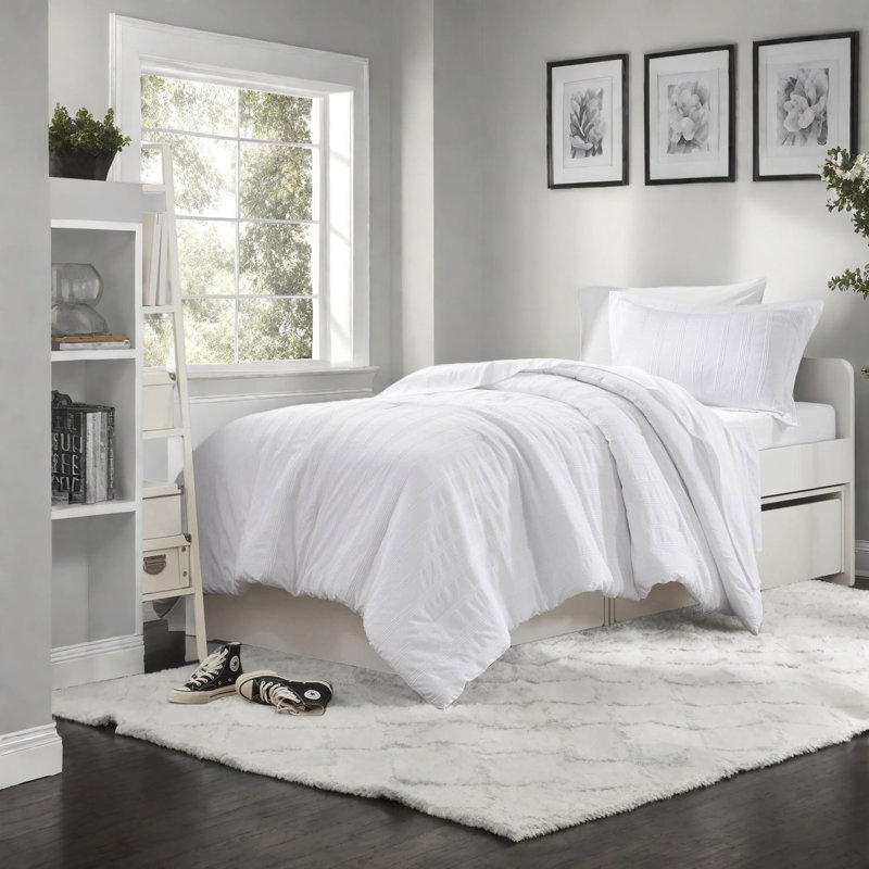 Ensembles de literie luxueux pour lit simple / simple TG, édredon et draps en polyester, style minimaliste pour les dortoirs