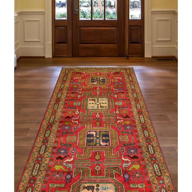 Khusbu Distressed Masamba Red Runner