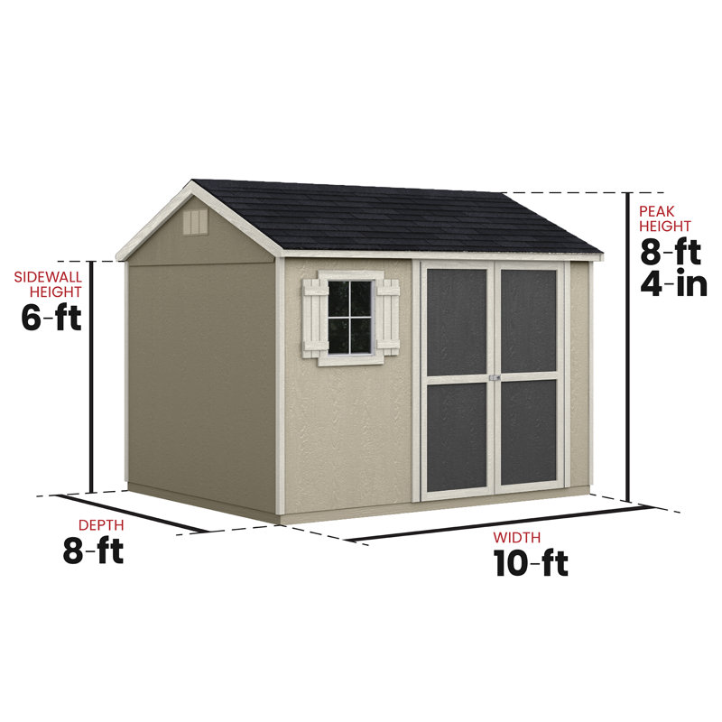 Avondale Wood Storage Shed 10 ft. W X 8 ft. D (Professional Installation Available), No