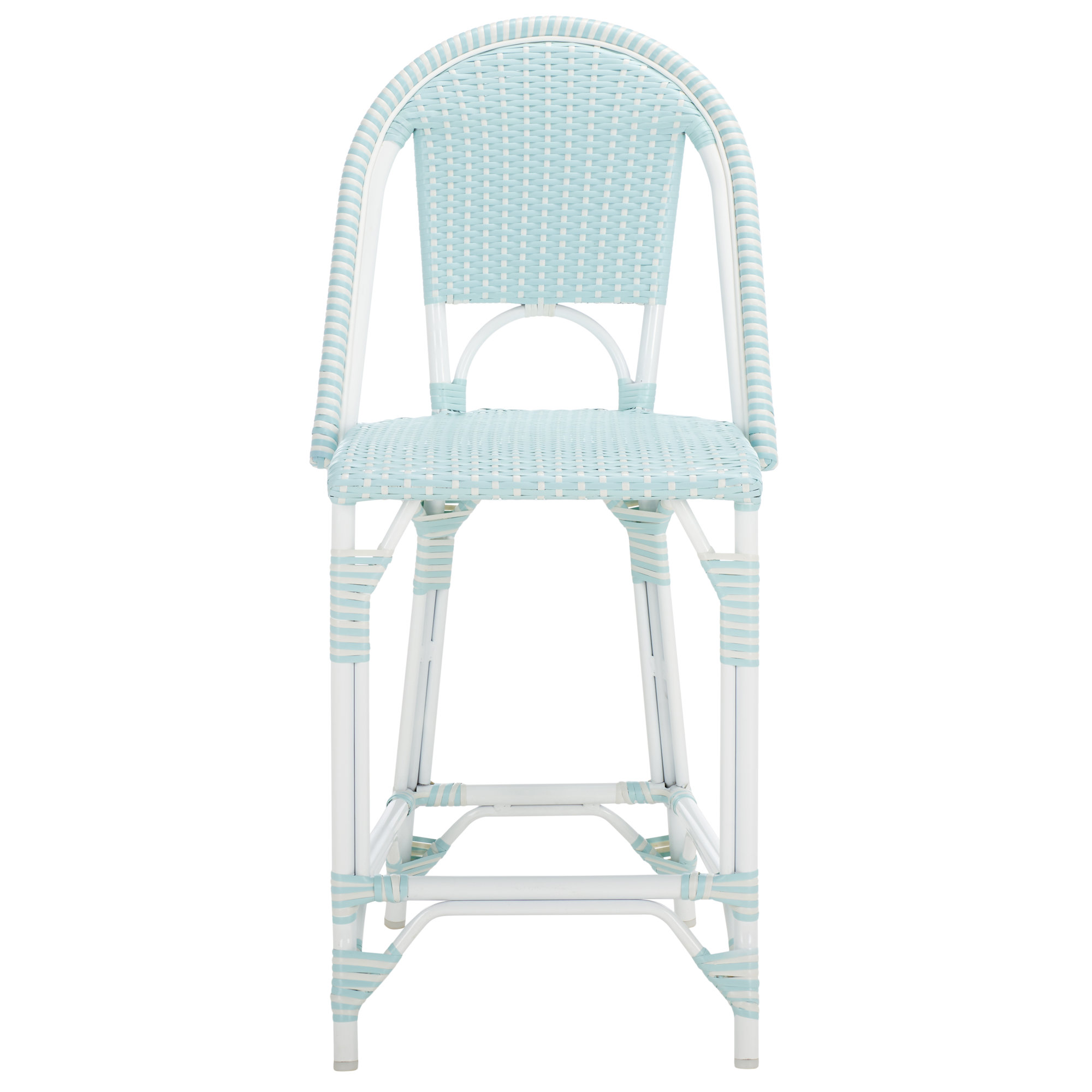 Kesa California 25" Patio Counter Stool, Baby Blue / White / White