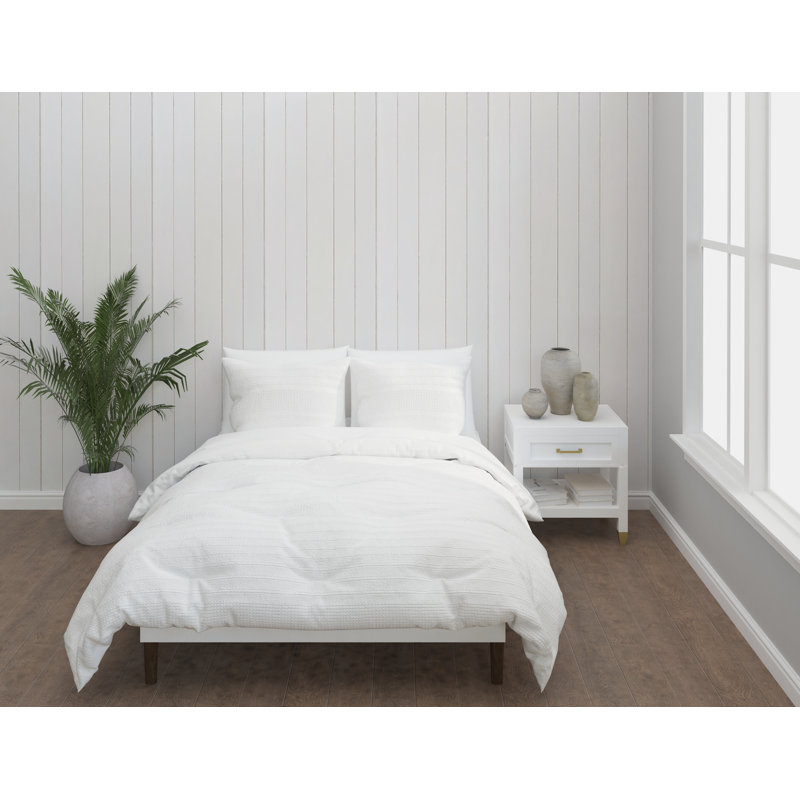  Ensemble d'édredon standard en coton, Édredon simple + 1 Taie décorative, Gris