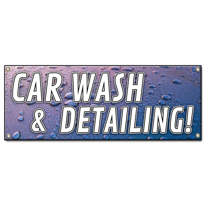 Bannière de lavage de voiture 36 po x 96 po