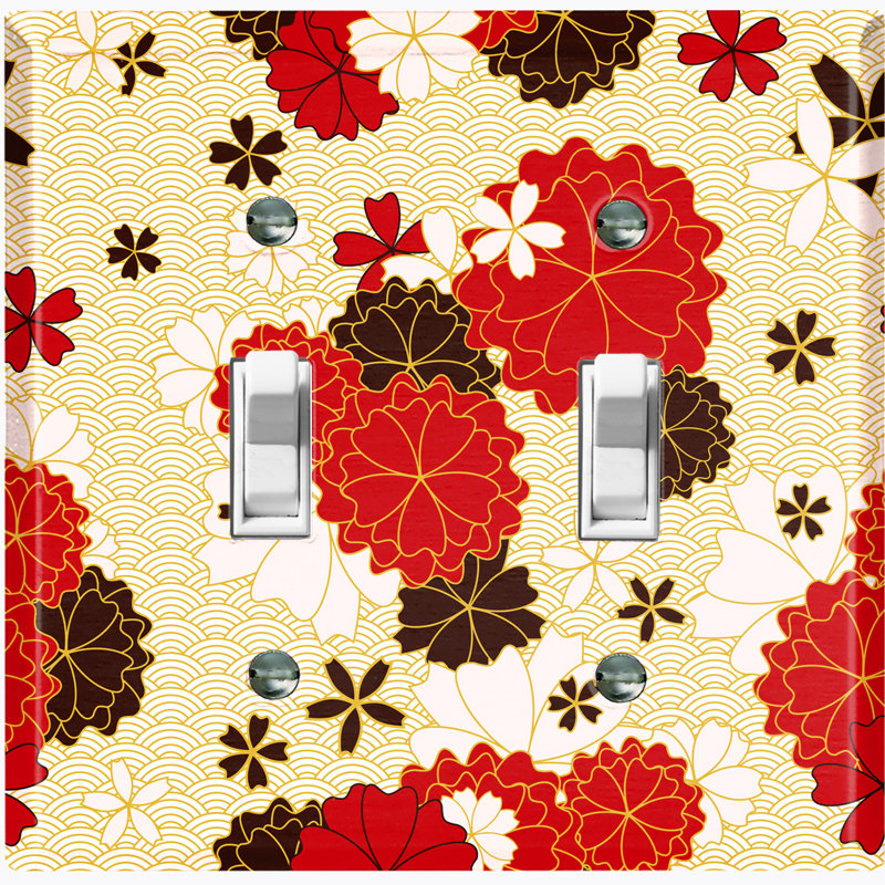 Patterned 2 - Gang Toggle Light Switch Standard Wall Plate
