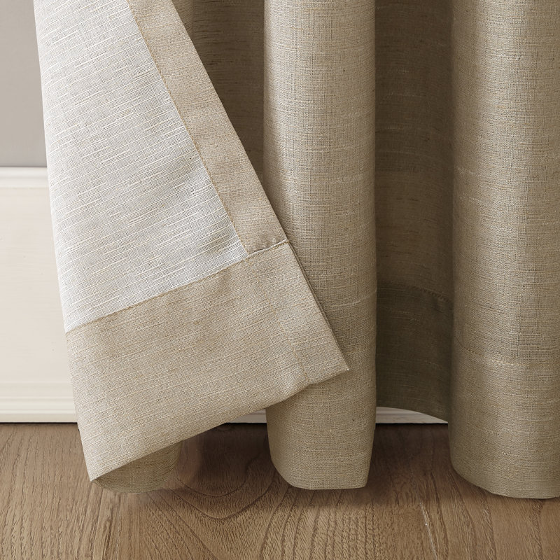 Panneau de rideau semi-diaphane avec passe-tringle en lin - Basics by Wayfair ™, l 54 po x L 84 po, Taupe