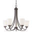 Lustre classique 5 lumières à abat-jour Rakhiya