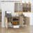 Cabinets Sideboard Buffet with 3 Rattan Doors &amp; Adjustable Shelves | Natural Mixed | Bohemian Kitchen