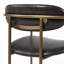 Chaise rembourrée avec accoudoirs en métal brun Parker