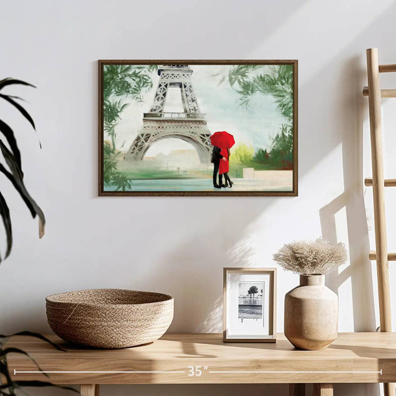 Romance tropicale à Paris, 19 po x 13 po, Cadre flottant noyer