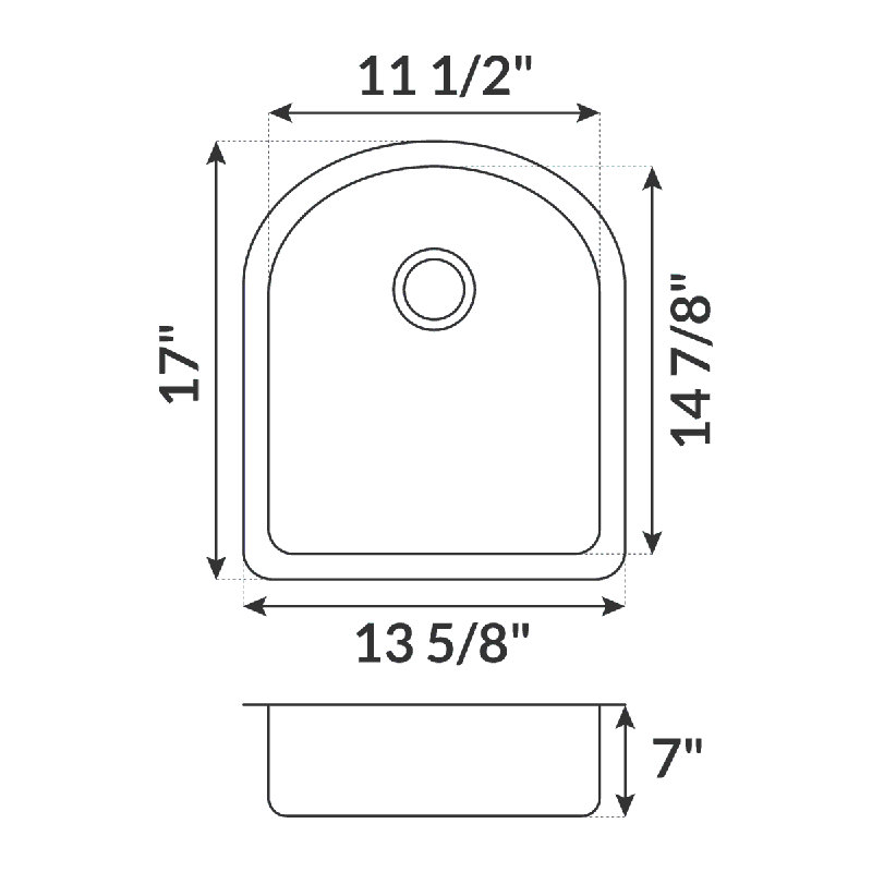 Évier de cuisine encastrable l 17 po x l 13 po