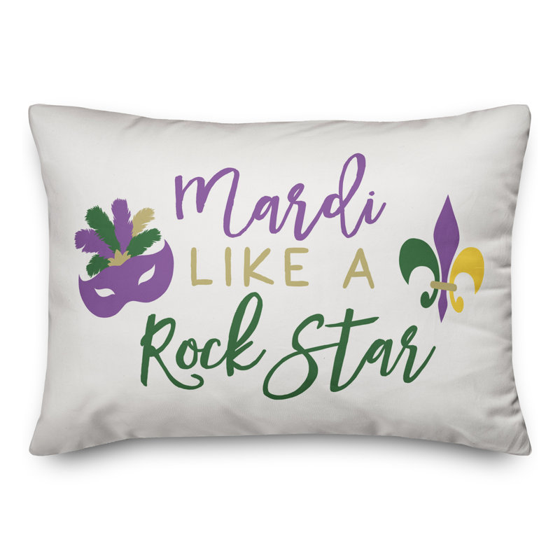 Mardi Like a Rock Star Rectangular Pillow Cover & Insert