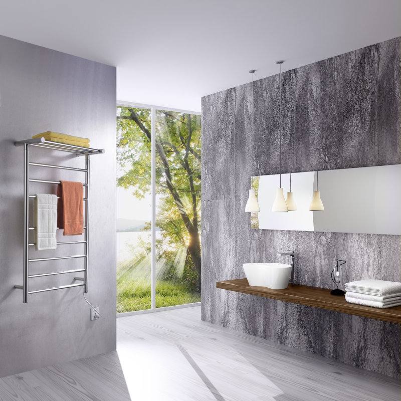 Traditional Towel Rail Towel Warmer, Polished Chrome