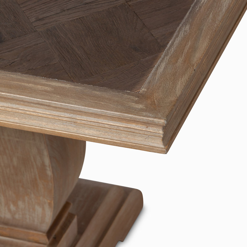 Dark Natural Reclaimed Oak and Poplar Farmhouse Dining Table