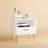 Modern White Nightstand With Gold Accents – One Drawer And Open Shelf Storage For Bedroom