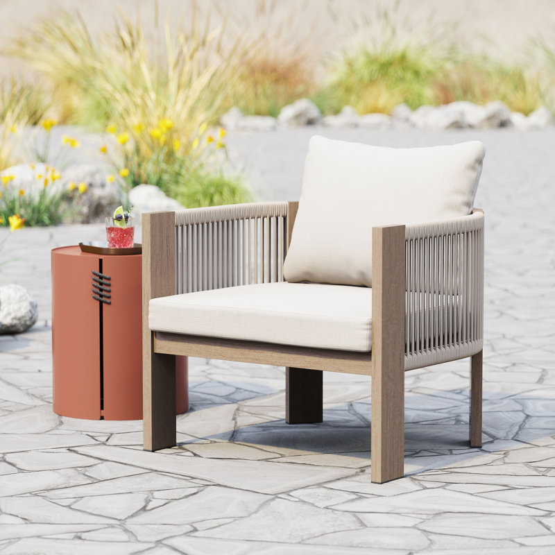 Chaise de patio avec coussins Leota