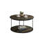 Ensemble de table rustique de style rustique 3 pièces 1 table basse 2 tables de bout décoratives à deux niveaux avec rangement brun foncé