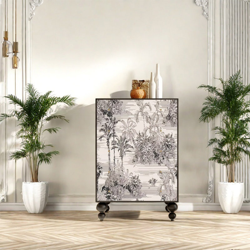 Armoire de rangement en pin avec cinq tiroirs, Noir, noir, noir, noir