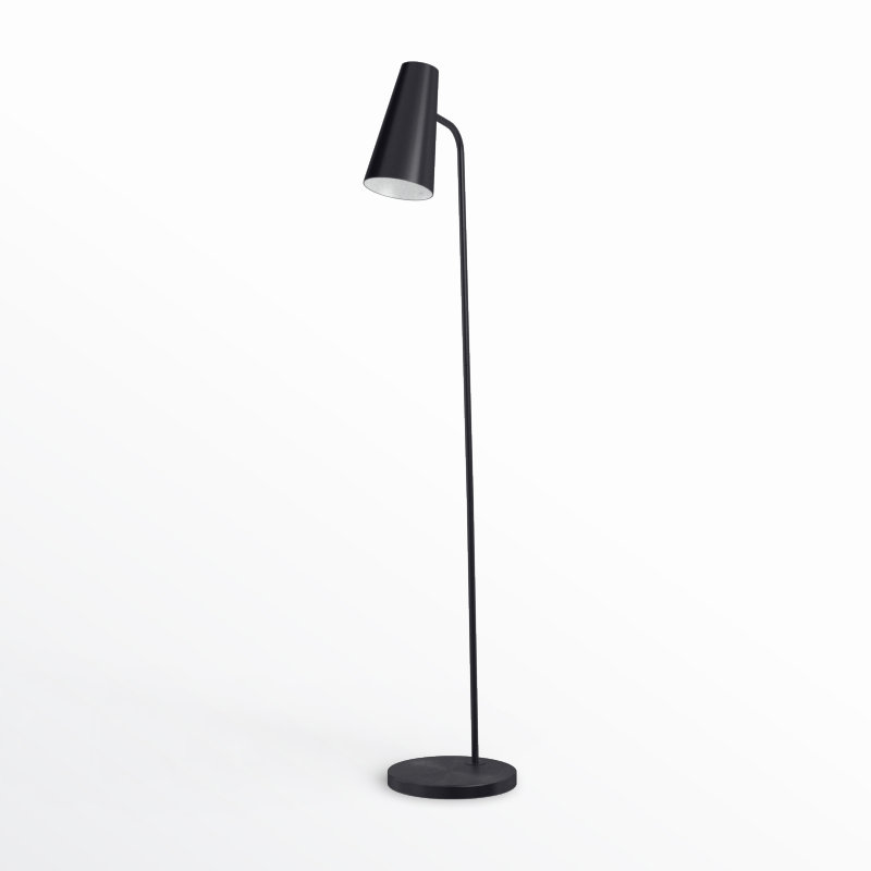 Lampe sur pied arquée 66 po Kelt, Noir