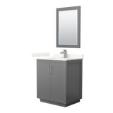 30'' Single Bathroom Vanity with Quartz Top with Mirror
