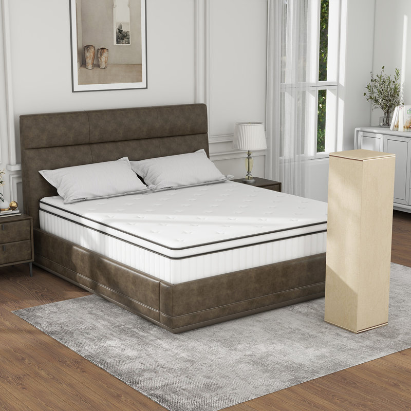 Matelas hybride 10 po dans une boîte, mousse à mémoire de forme et matelas à ressorts ensachés individuellement 10 po, 10"