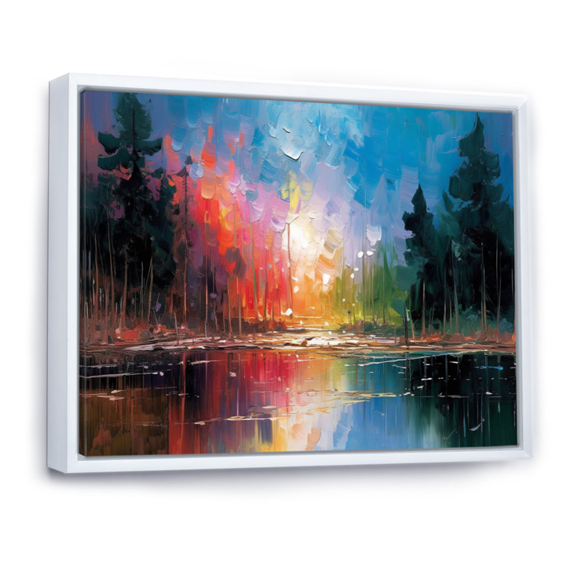 Scénario campagne V - décoration murale campagne, Cadre flottant blanc, H 24 po x l 32 po x P 1 po