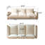 Canapé 82,68 po à plusieurs places de style crème minimaliste moderne en simili cuir d'agneau blanc pour le salon-131148007