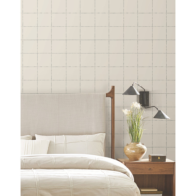 Papier peint à carreaux La Vitré, Gris