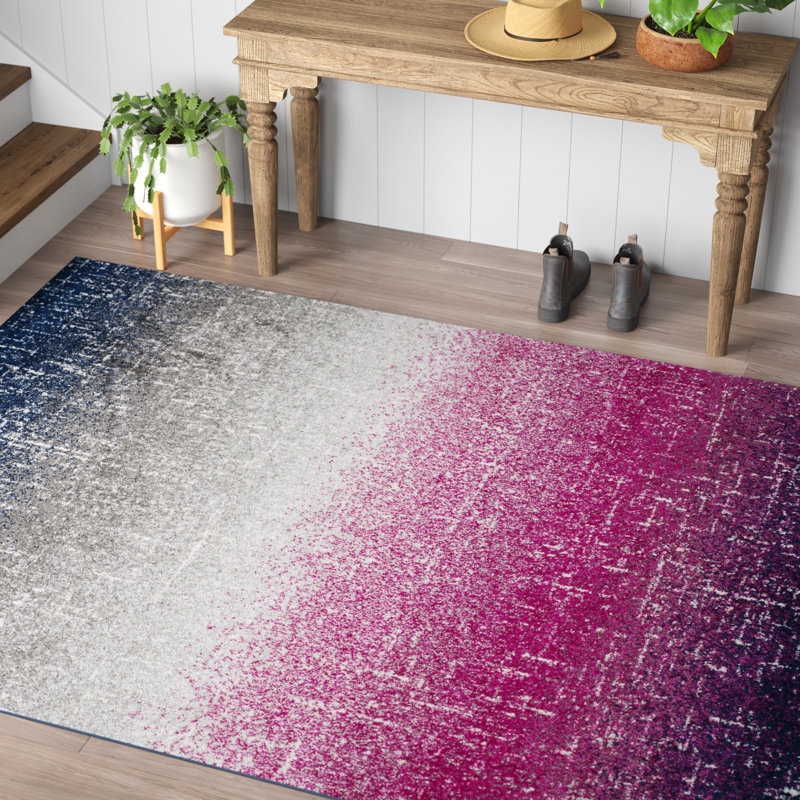 Christa Fuchsia/Navy Area Rug, Rectangle 8' x 10'