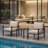  Metal 3 Pieces Patio Set, 2- Person Outdoor Seating Group With Thick Cushions, Coffee Table-867590894