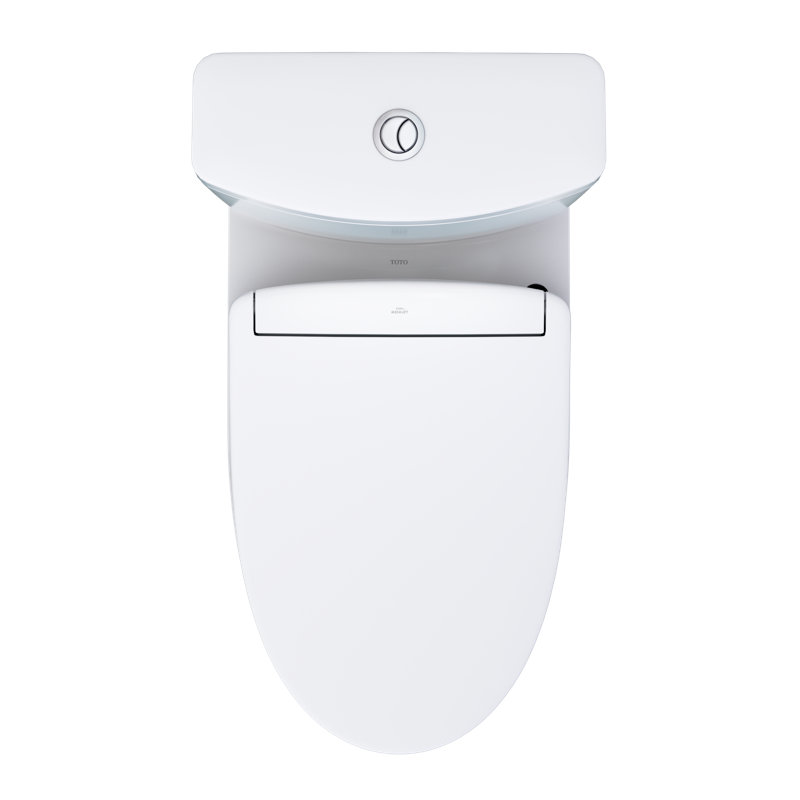 TOTO® WASHLET®+ Aquia® IV Two-Piece Elongated Universal Height Dual Flush 1.28 and 0.9 GPF Toilet and WASHLET S5 Bidet Seat, Cotton White - MW4463446CEMFGN#01