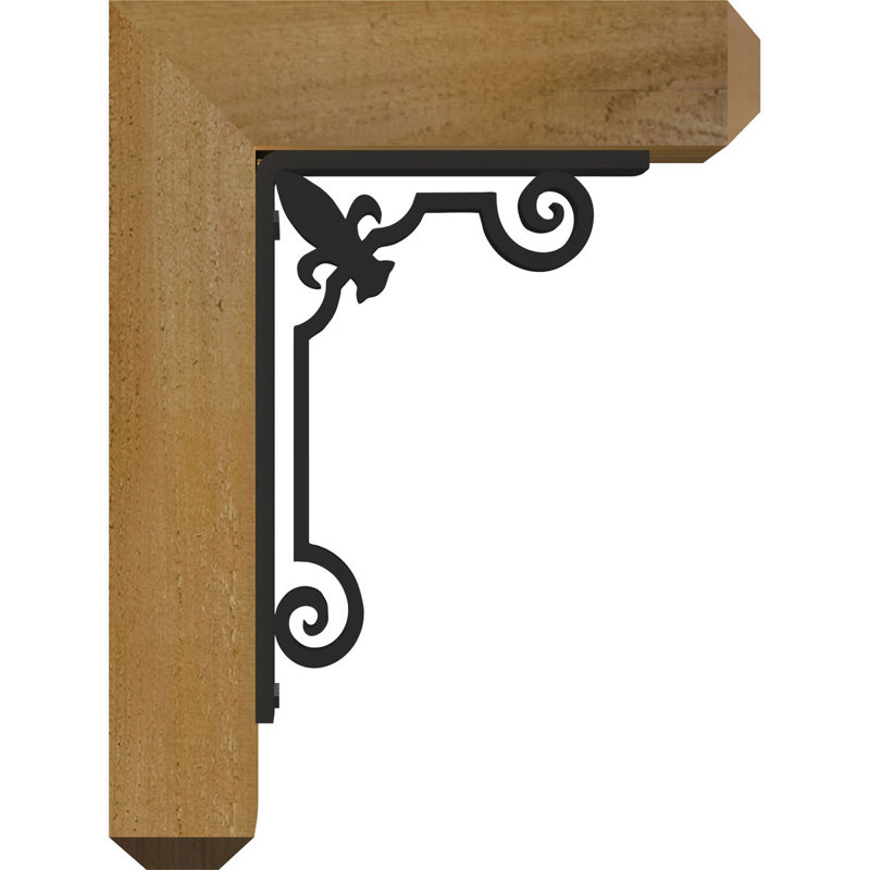 Fleur de lys triple support artisanal Ironcrest, H 12 po x P 9 1/2 po, Cèdre rouge de l'Ouest l 4 po x T 2 po (sciage br