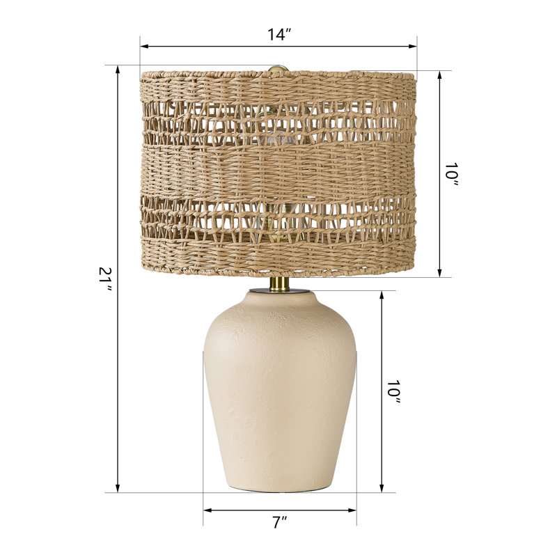 Lampe de table 21 po Boho, Beige